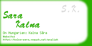 sara kalna business card
